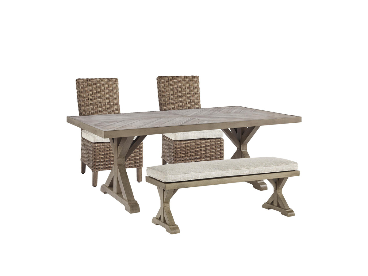 Beachcroft Outdoor Dining Table with 2 Chairs and 2 Benches (P791-SI) - Image 2
