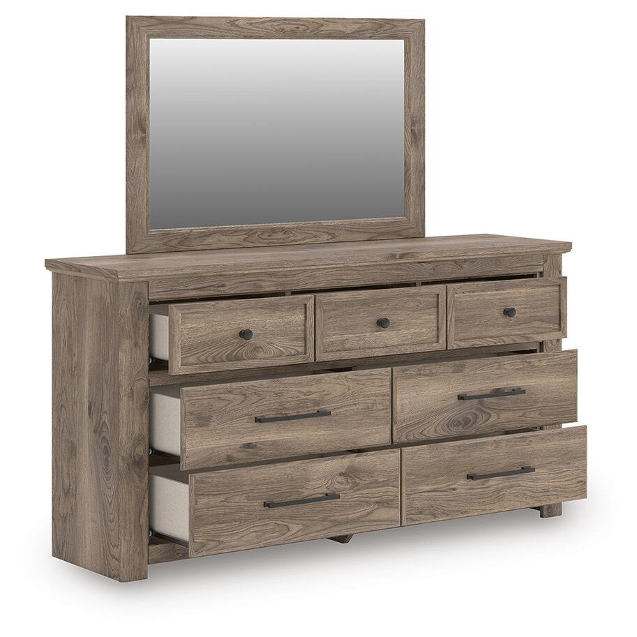 Rusticott Queen Poster Bed, Dresser, Mirror and Nightstand (PCB2260-SI) - Image 4