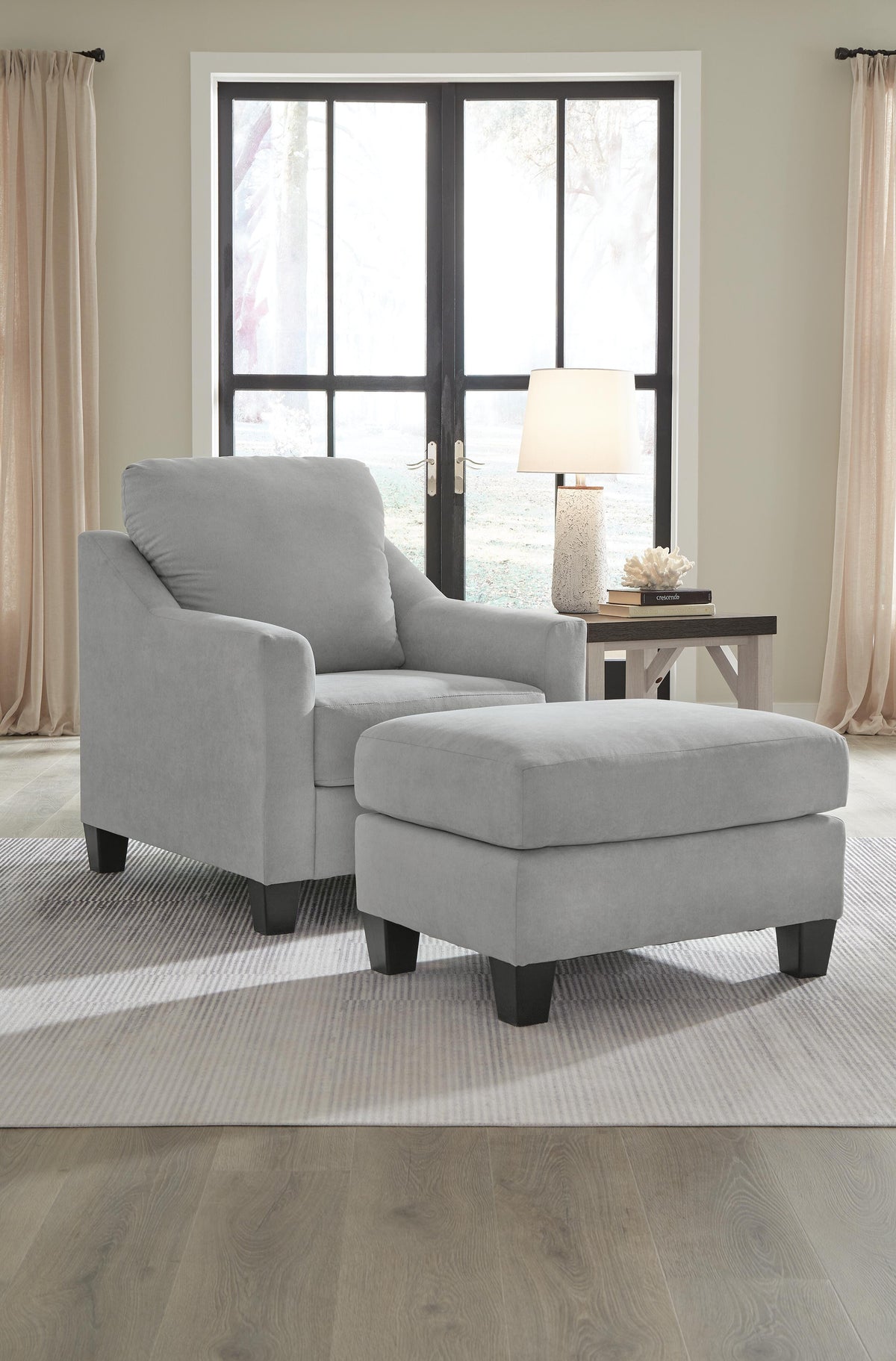 Adlai Chair and Ottoman (30103-SI) - Image 9