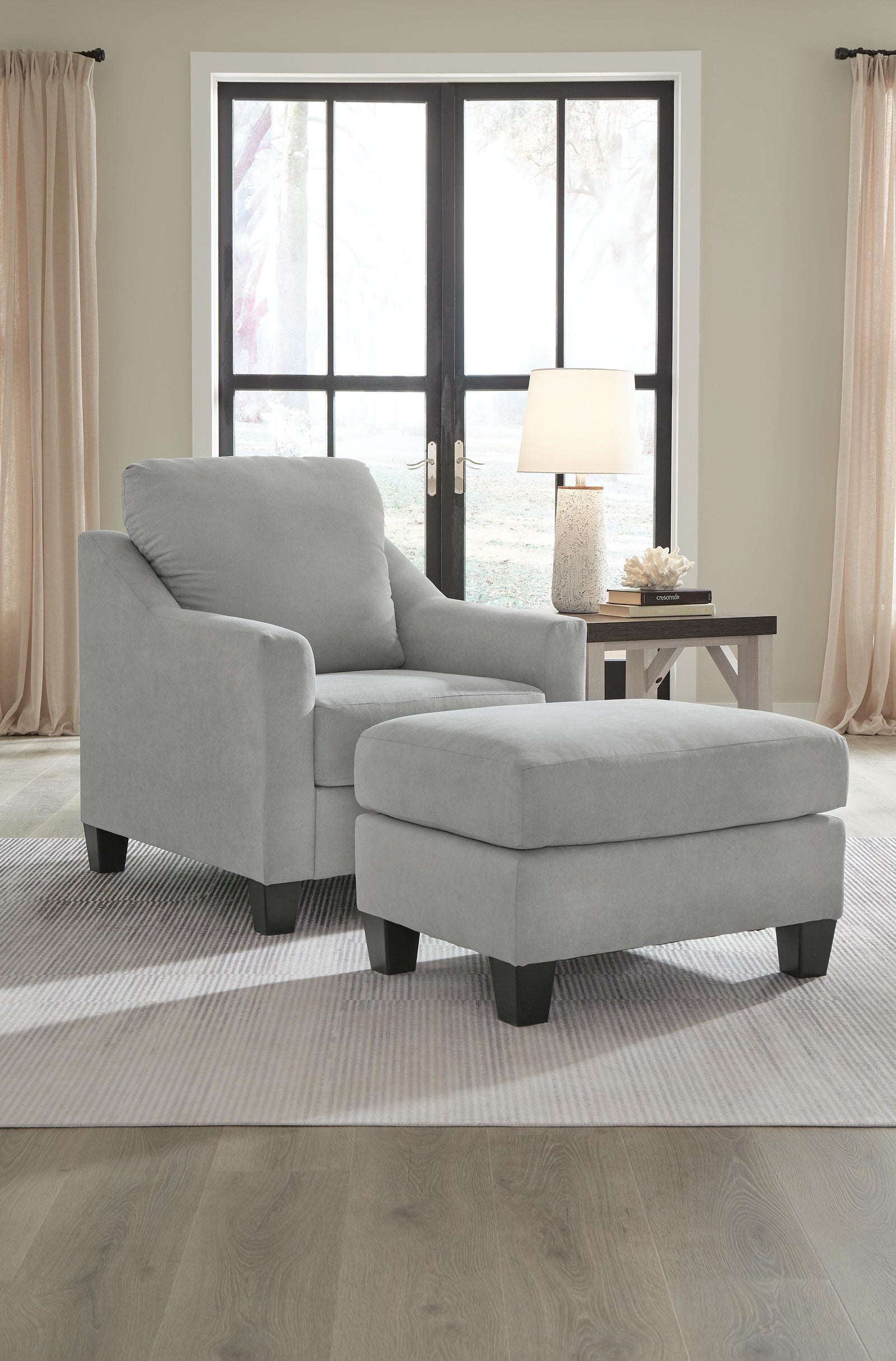 Adlai Chair and Ottoman (30103-SI) - Image 9
