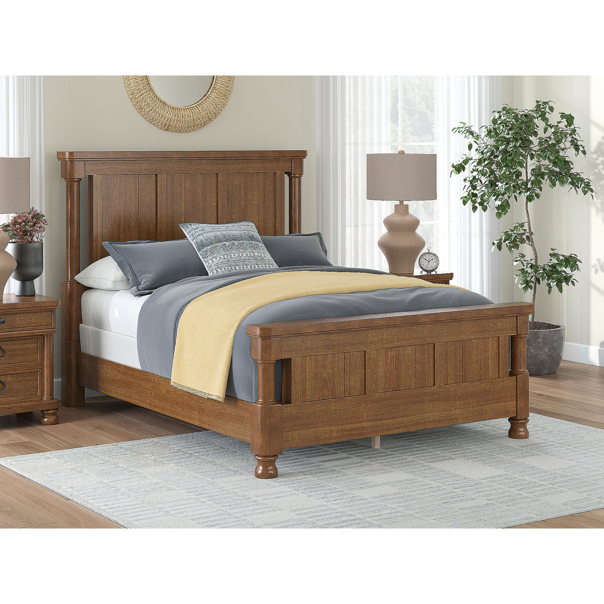 Rowlenstown Queen Poster Bed, Dresser and Mirror (PCB824-SI) - Image 13