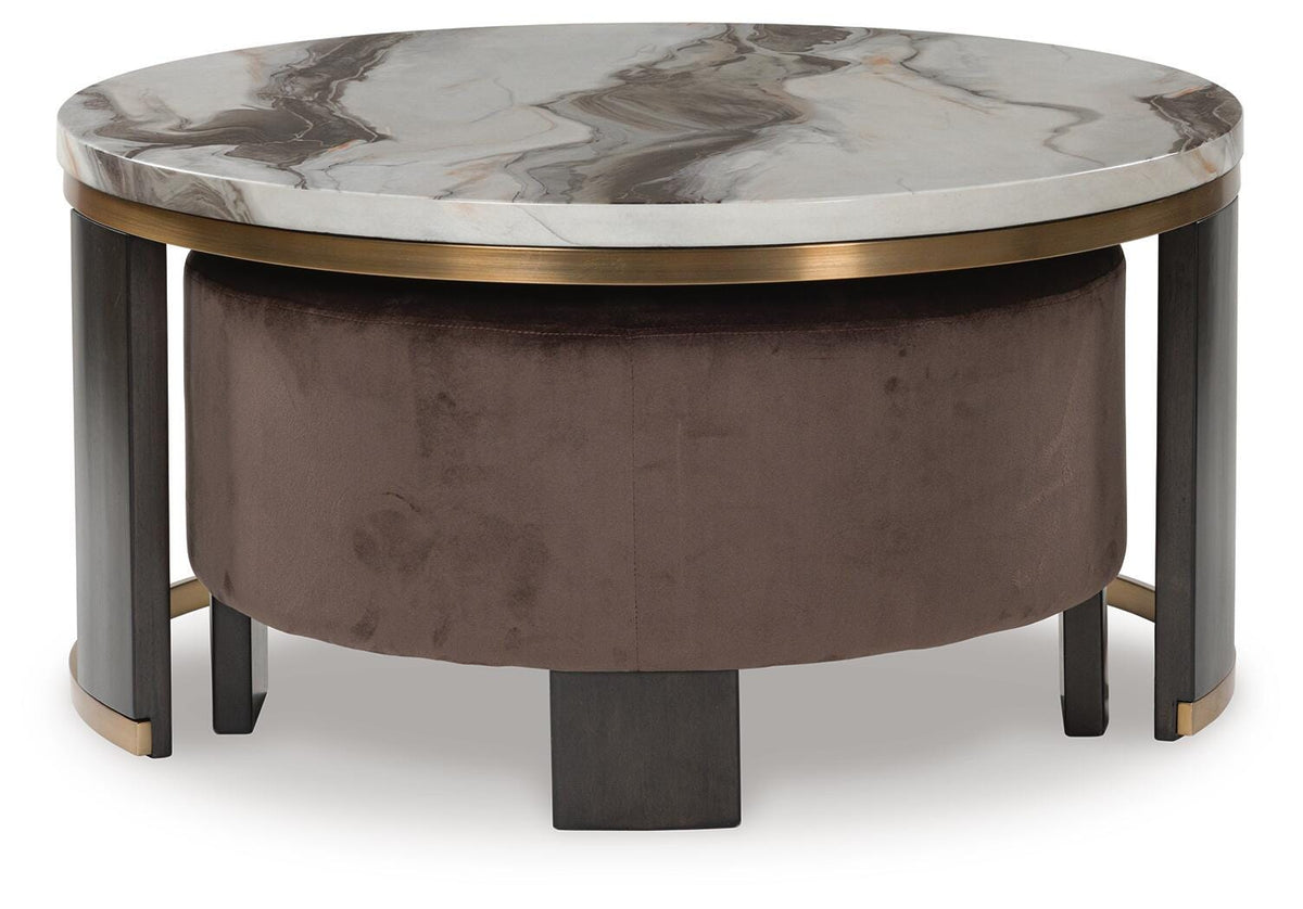 Jazmore Nesting Coffee Table (Set of 2) - Brown/Brass Finish  (T671-SI) - Image 6