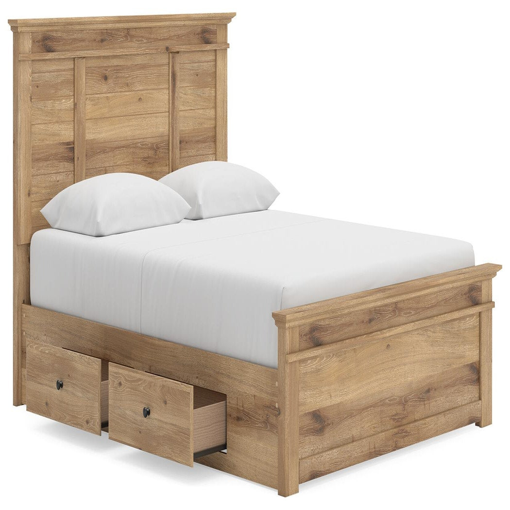 Makidern Queen Panel Bed with Storage, Dresser and Mirror (PCB1170-SI) - Image 11