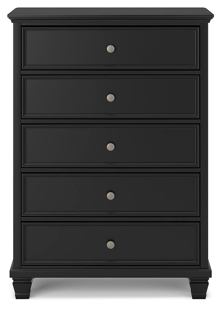 Lanolee Chest of Drawers - Black  (B687-SI)
