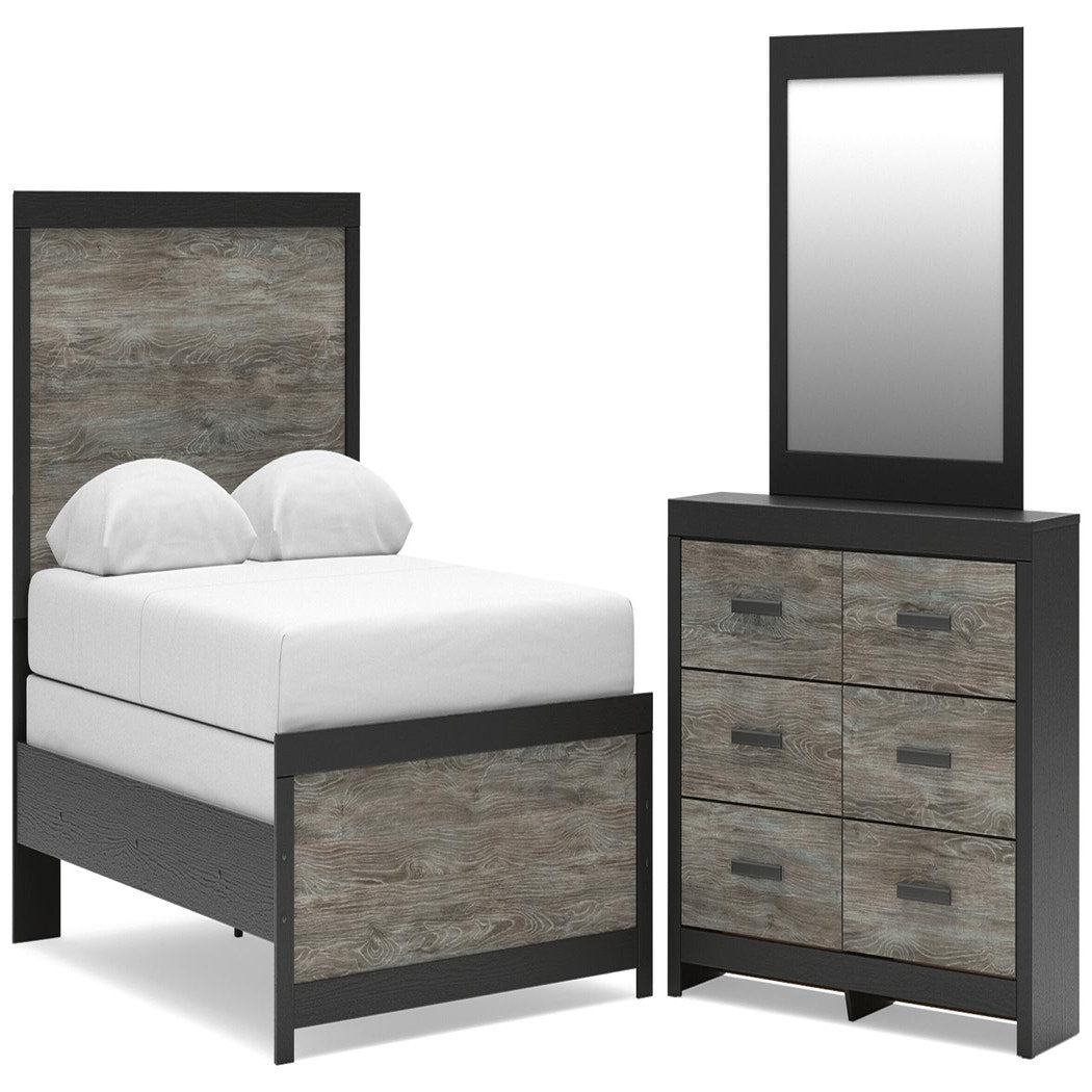 Broachmyn Queen Panel Bed, Dresser and Mirror (PCB1118-SI)