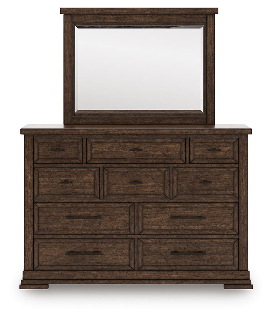 Taffenbrook Dresser and Mirror - Medium Brown  (B849-SI)
