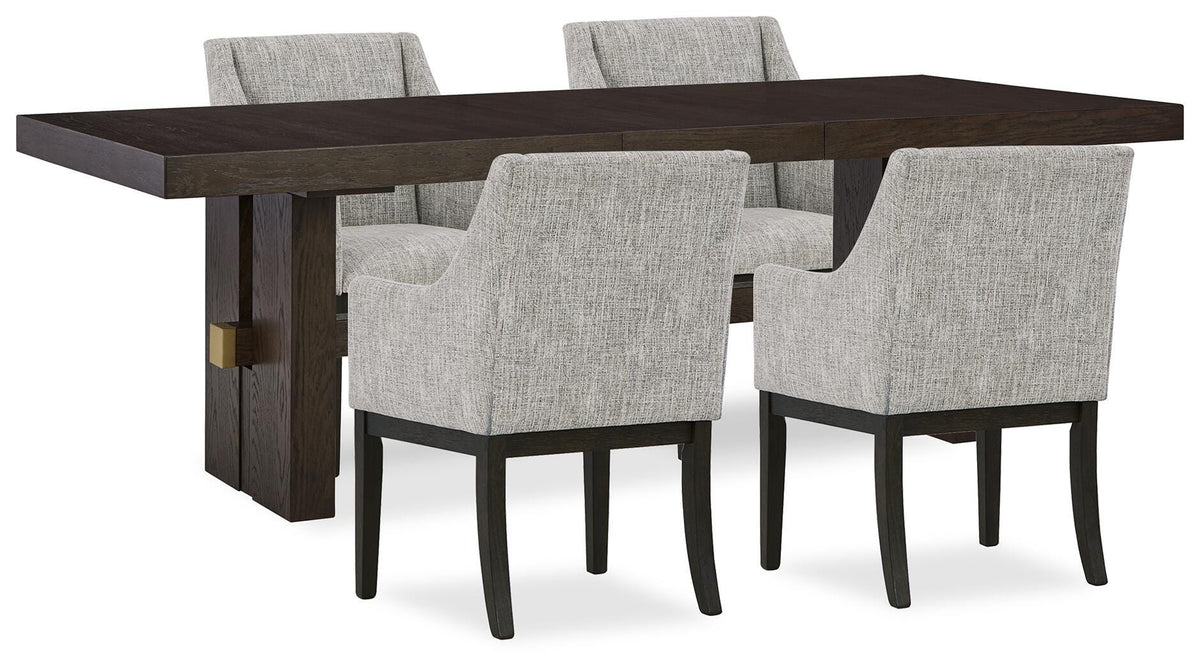 Burkhaus Dining Table and 4 Chairs (D984-SI)