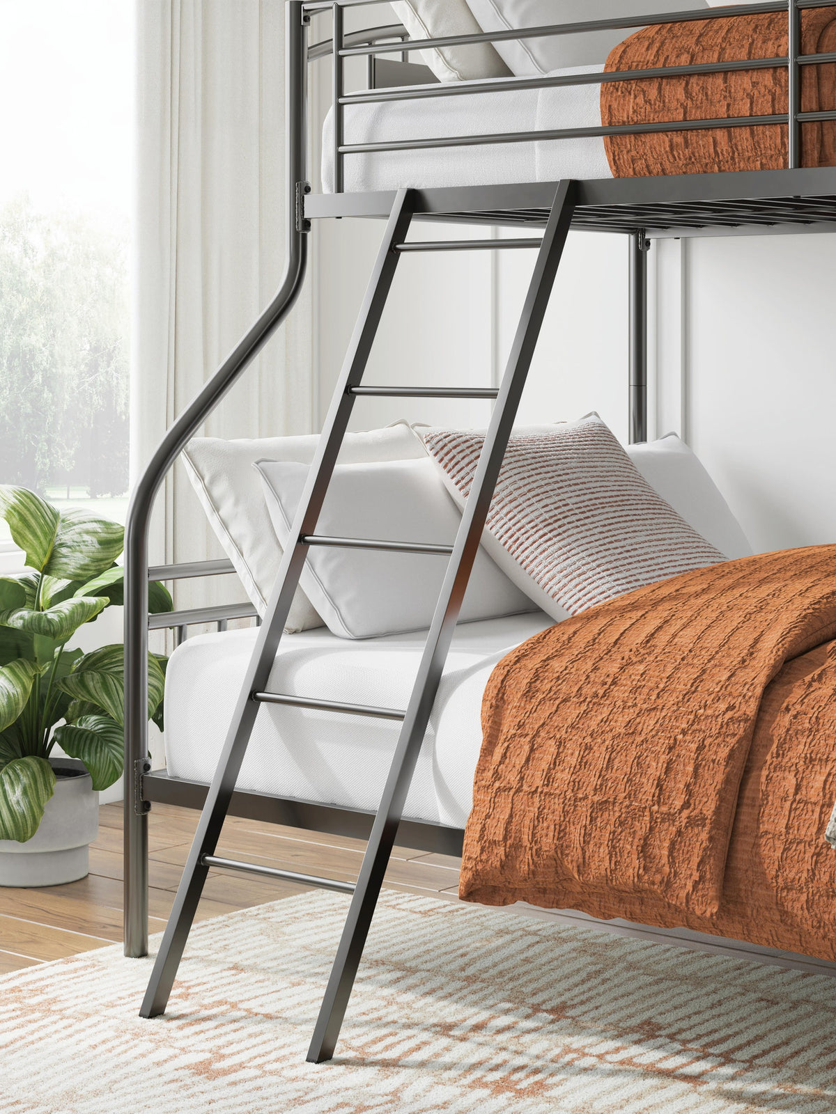 Lanceburg Twin over Full Bunk Bed with Ladder (PCB400-SI) - Image 9