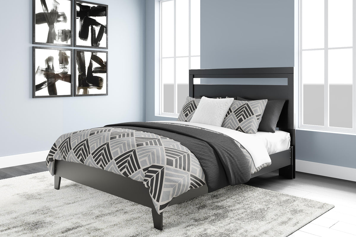 Finch Panel Platform Bed with Dresser and Nightstand - Black  (EB3392-SI) - Image 12