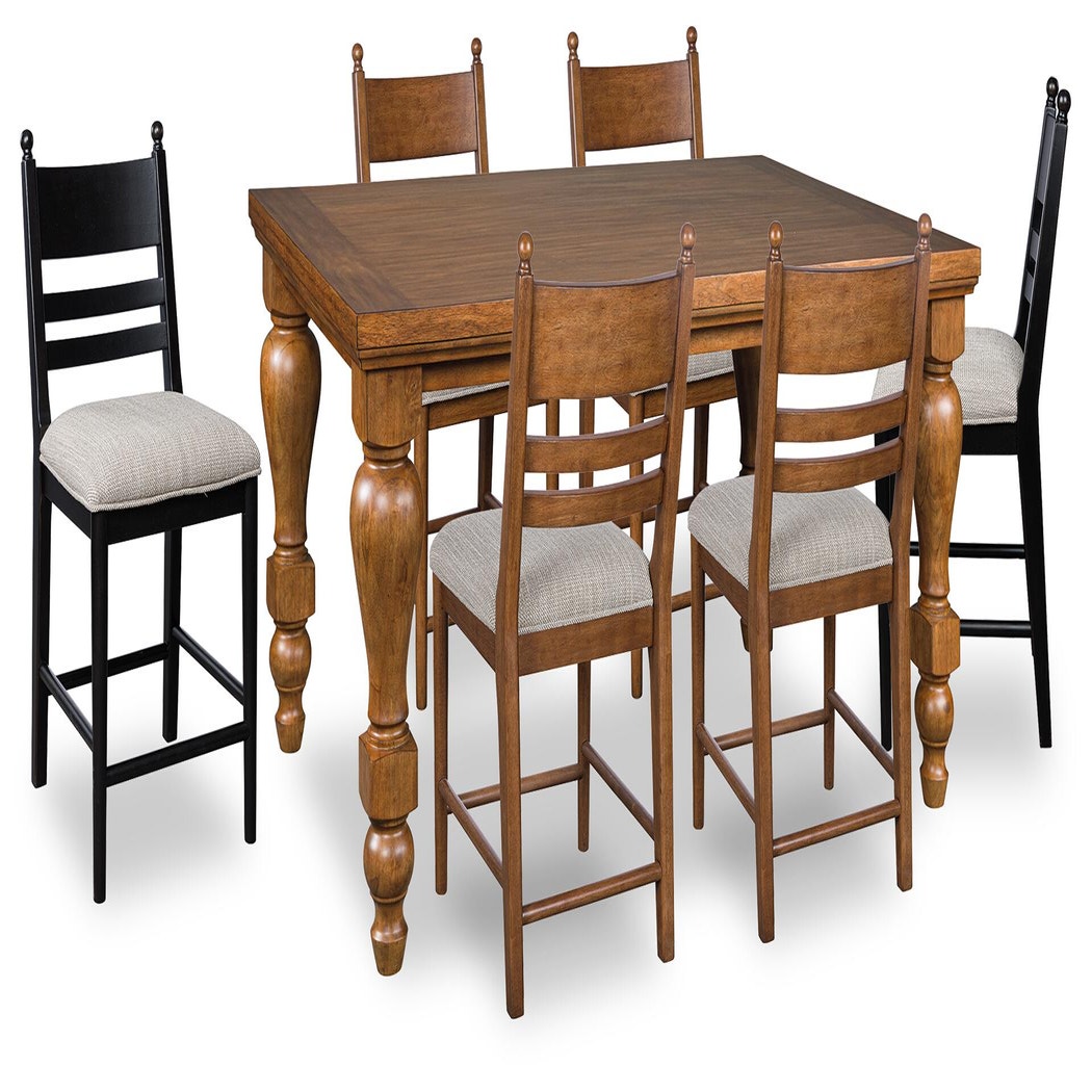 Greddinton Counter Height Dining Table and 6 Barstools (PCD824-SI)