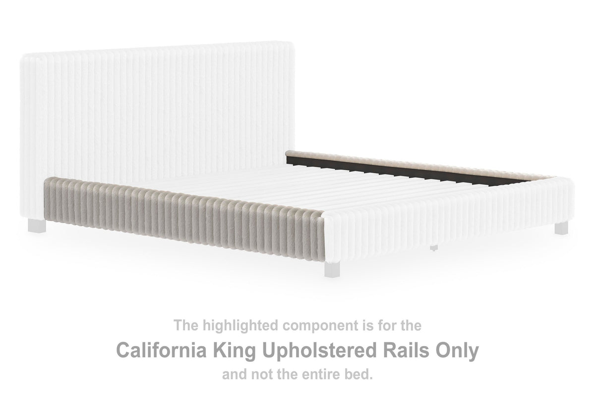 Zuraleus King/California King Upholstered Headboard/Footboard/Roll Slats (PCB3381-SI) - Image 37