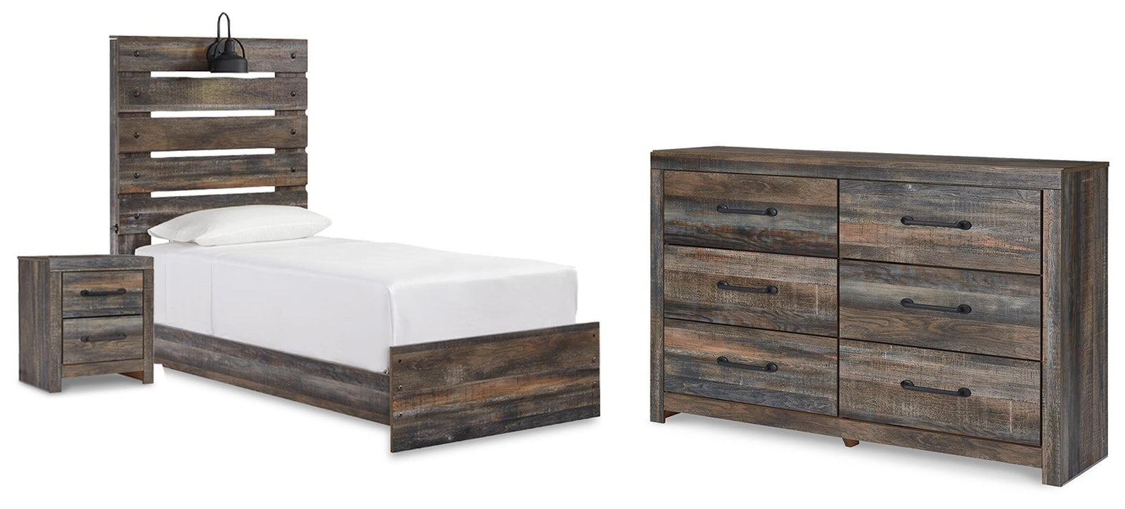 Drystan Panel Bed with Storage, Dresser and Nightstand - Multi  (B211-SI)