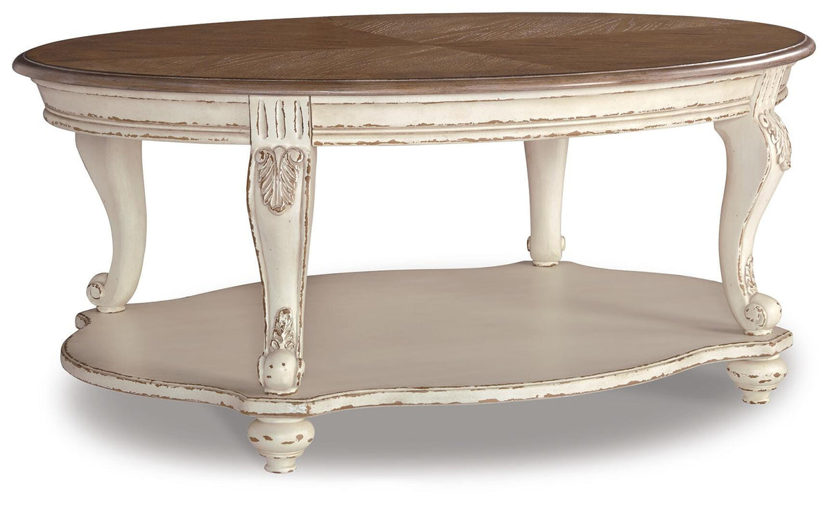 Realyn Coffee Table and 2 End Tables - White/Brown  (T743-SI) - Image 3