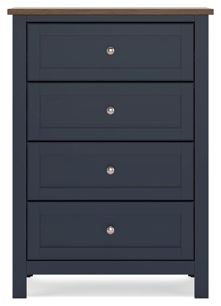 Landocken Panel Bed, Chest and Nightstand - Brown/Blue  (B414-SI) - Image 2