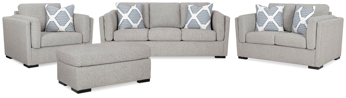 Evansley Sofa, Loveseat, Oversized Chair and Ottoman (54503-SI)
