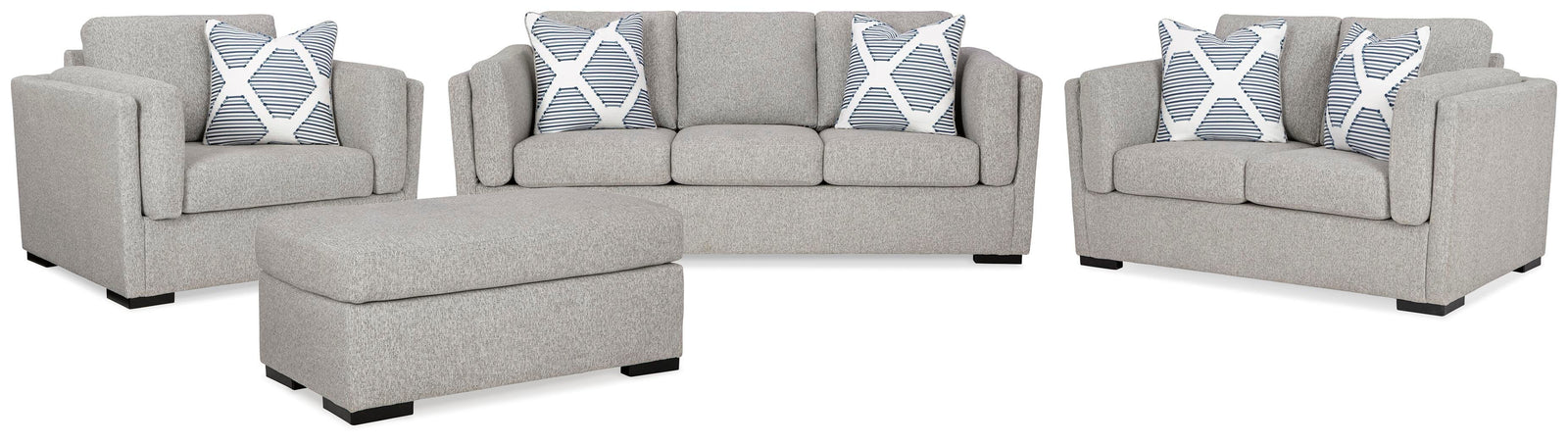 Evansley Sofa, Loveseat, Oversized Chair and Ottoman (54503-SI)