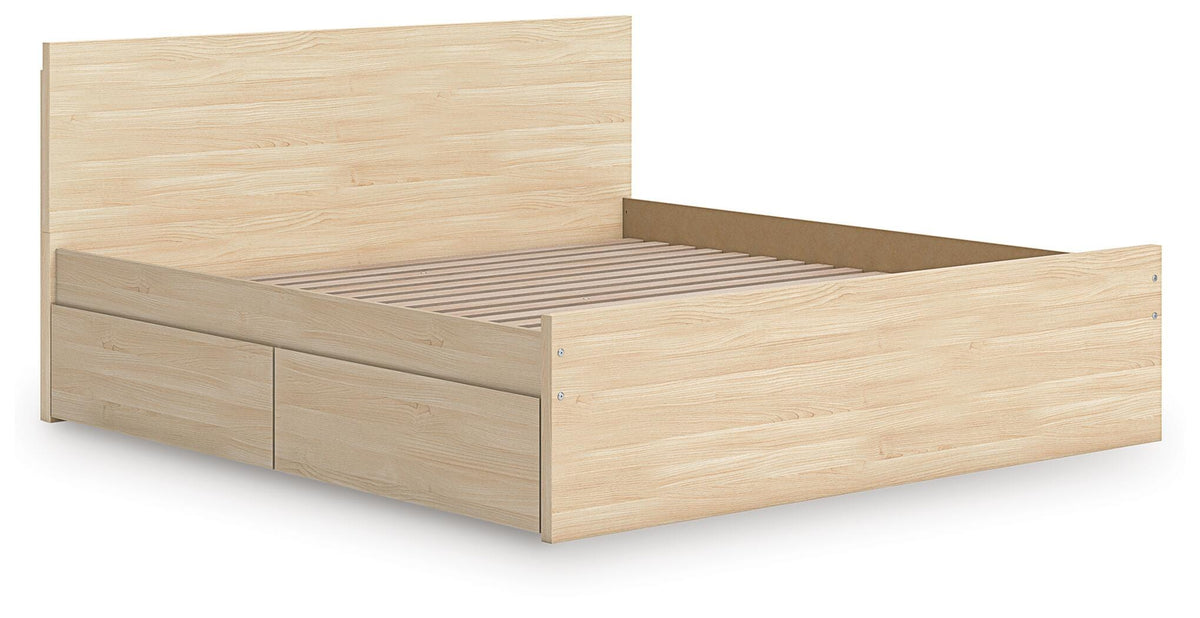 Onita Panel Platform Bed with 2 Side Storage - Natural  (EB9632-SI) - Image 2