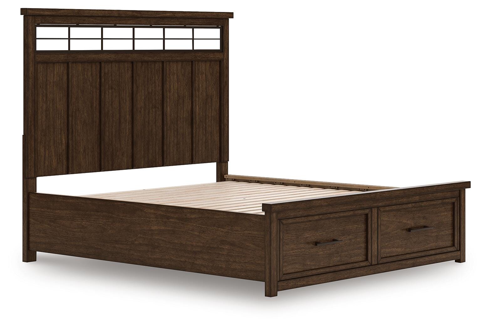 Taffenbrook Panel Storage Bed - Medium Brown  (B849-SI) - Image 4