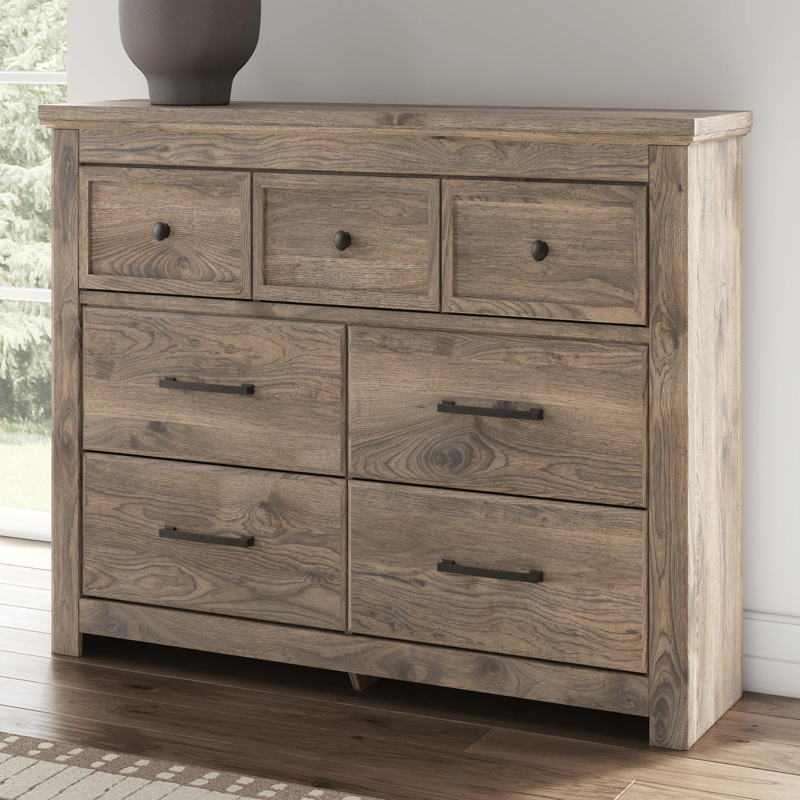 Rusticott Queen Panel Bed, Dresser and Nightstand (PCB2260-SI) - Image 24