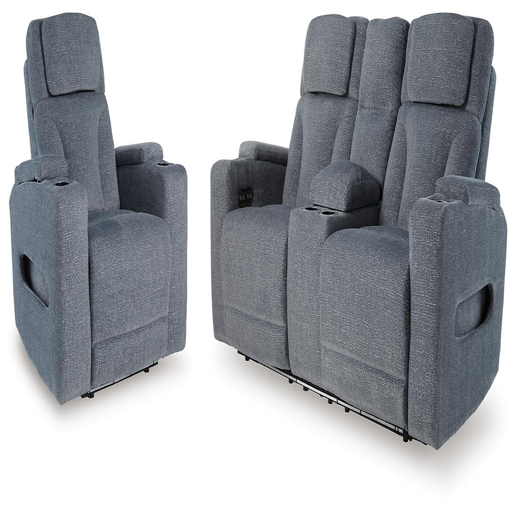 Studio Cave Power Reclining Loveseat and Power Recliner (PC49802-SI)