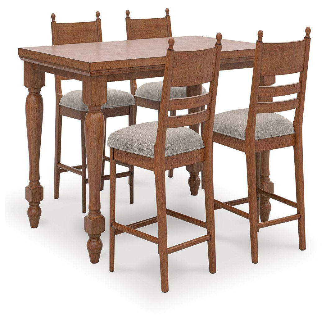 Greddinton Counter Height Dining Table and 4 Barstools (PCD824-SI)