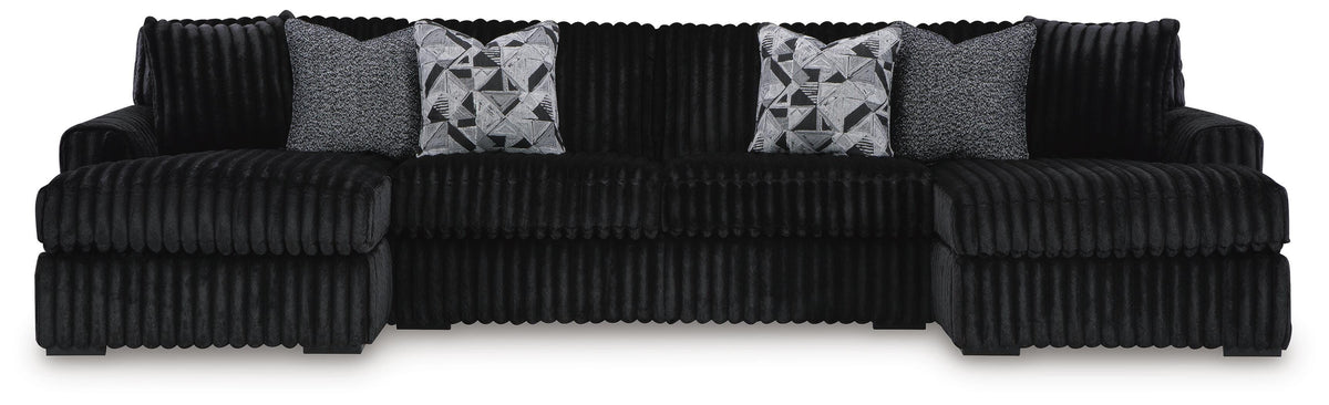 Midnight-Madness 3-Piece Sectional with Chaise (98103-SI)