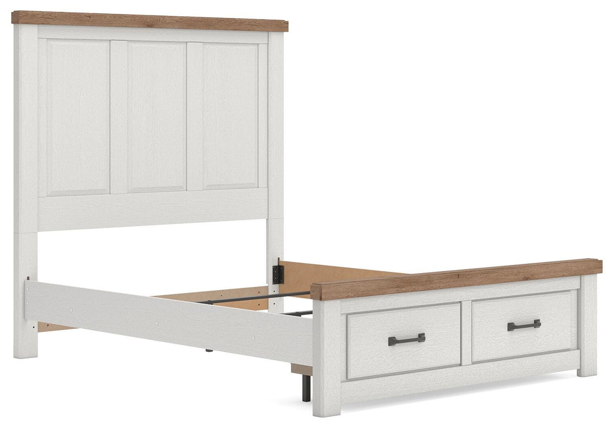 Savonport Panel Storage Bed - White/Brown  (B4615-SI) - Image 4