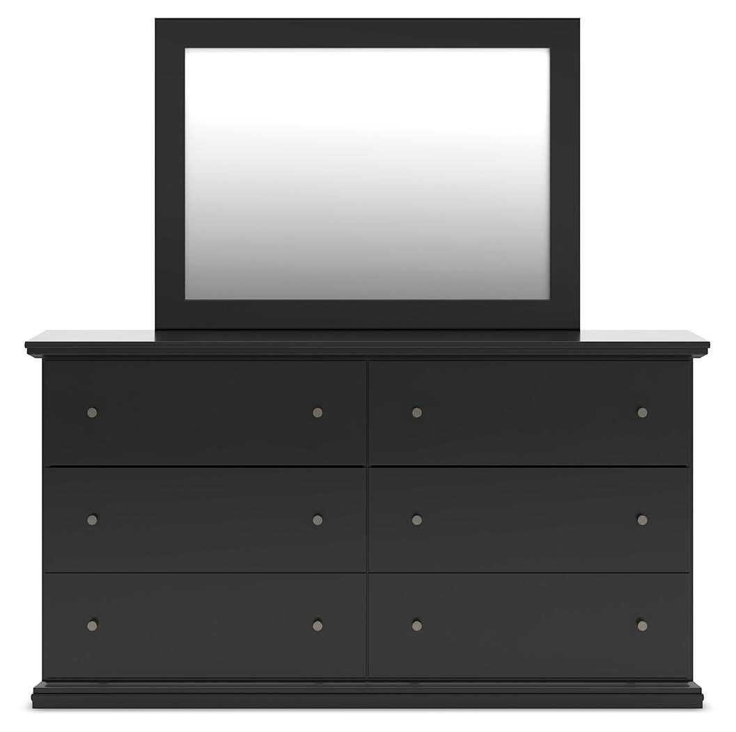 Maribel Panel Bed with Dresser, Mirror and 2 Nightstands - Black  (B138-SI) - Image 2