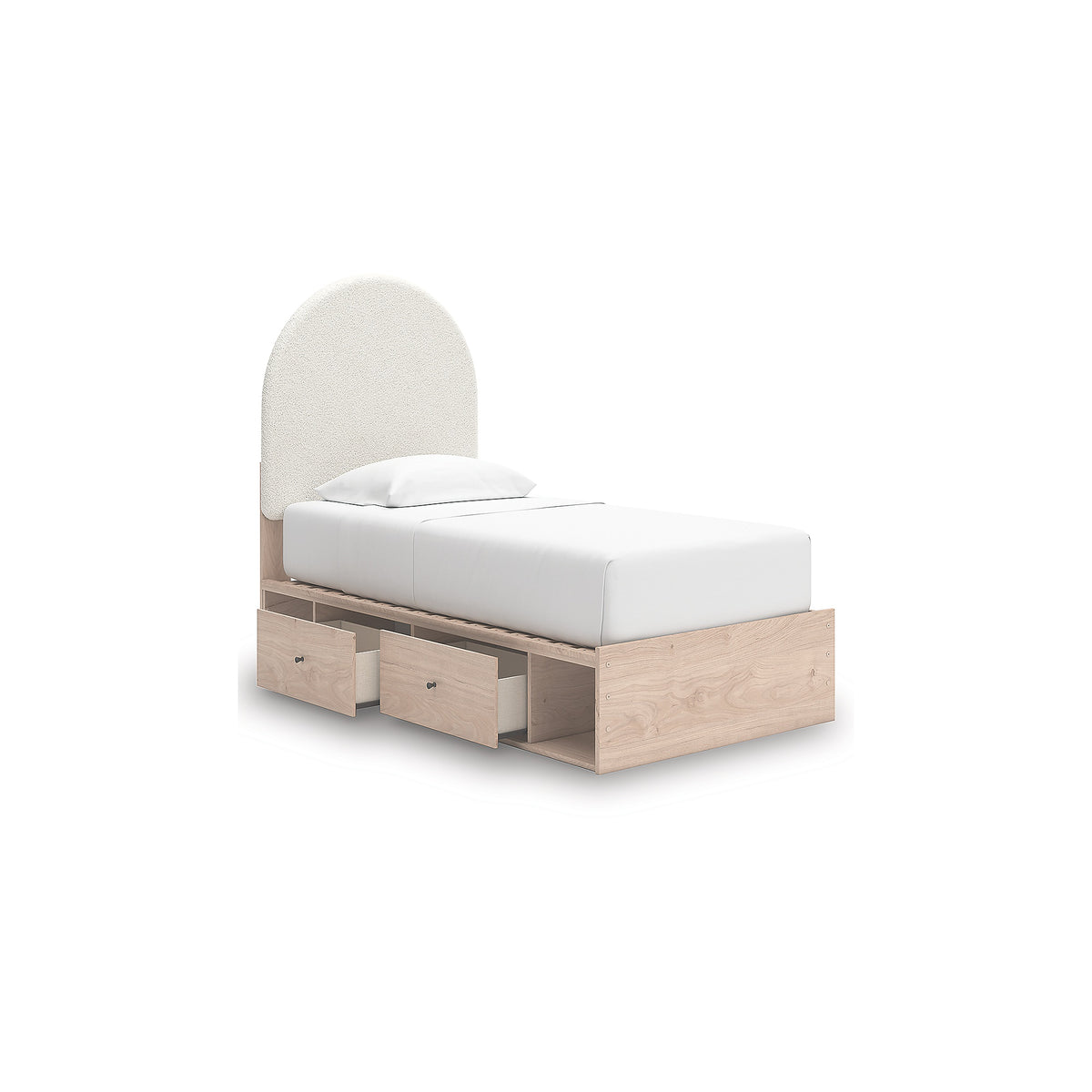 Arloster Twin Upholstered Panel Bed with Storage (PCB1566-SI) - Image 4