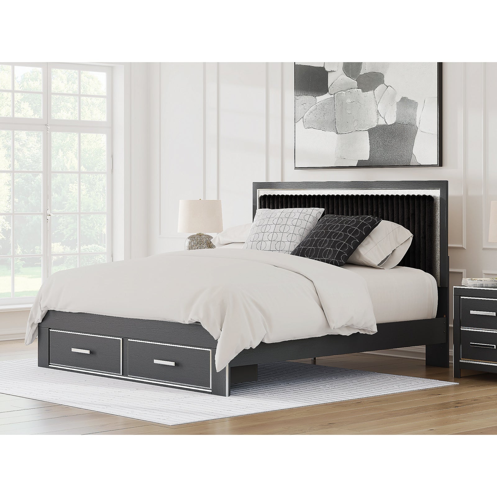 Zuraleus King Upholstered Panel Platform Storage Bed (PCB3380-SI) - Image 9