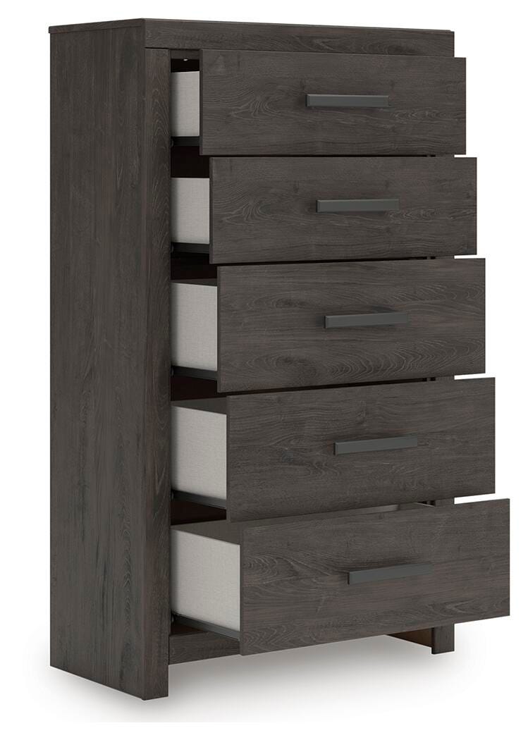 Prendonea Chest of Drawers - Charcoal  (B3789-SI) - Image 4