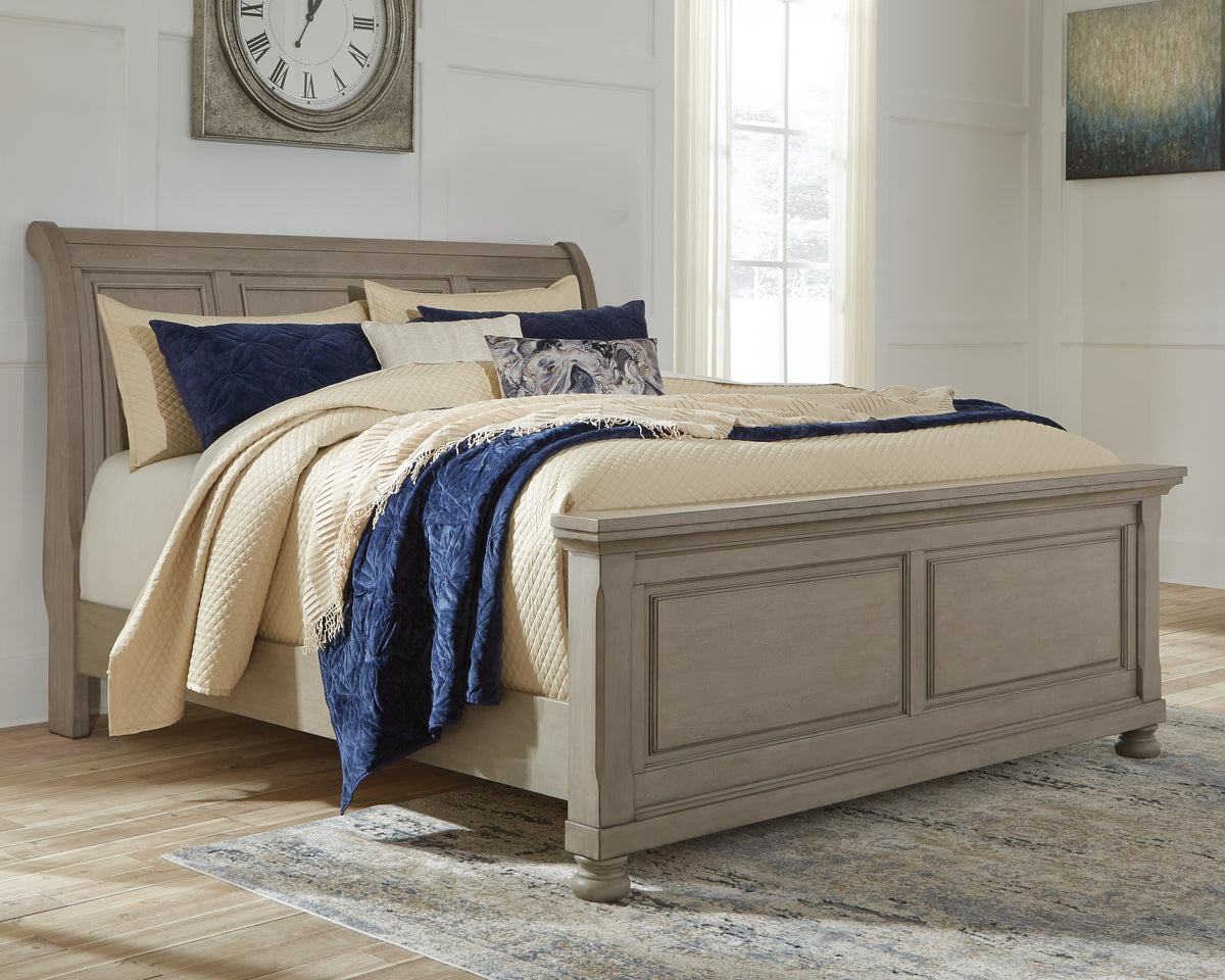 Lettner Sleigh Bed - Light Gray  (B733-SI) - Image 2