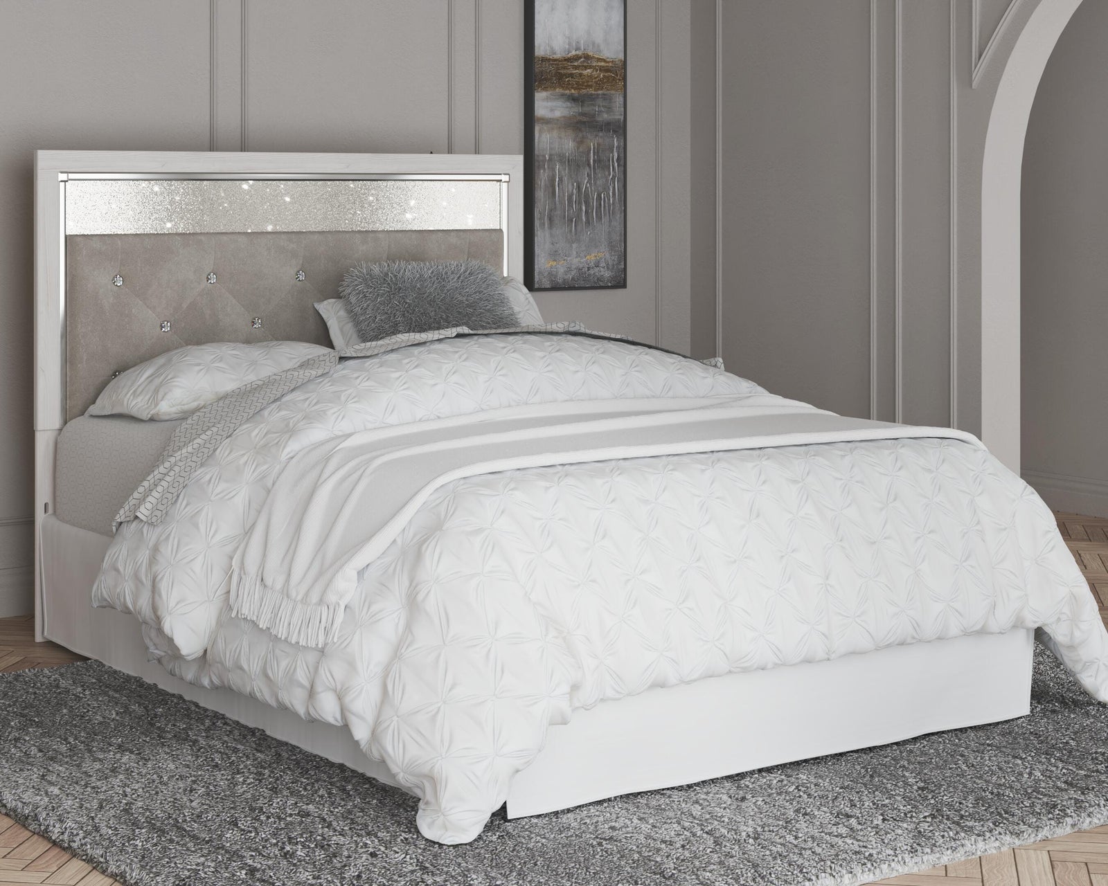 Altyra Upholstered Panel Headboard - White  (B2640-SI) - Image 3
