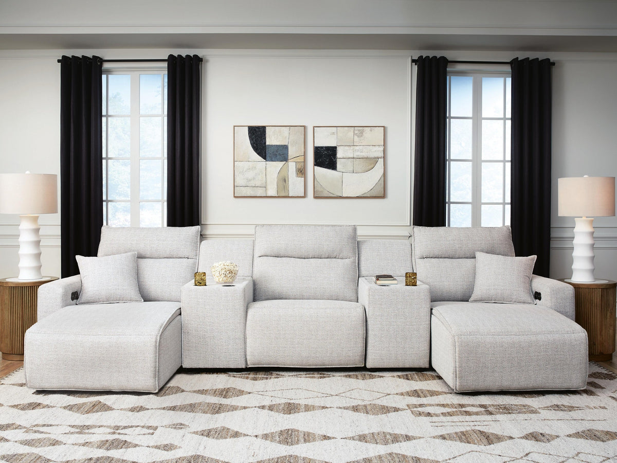 Modmax II 5-Piece Power Reclining Sectional with Chaise and Consoles (65907-SI)