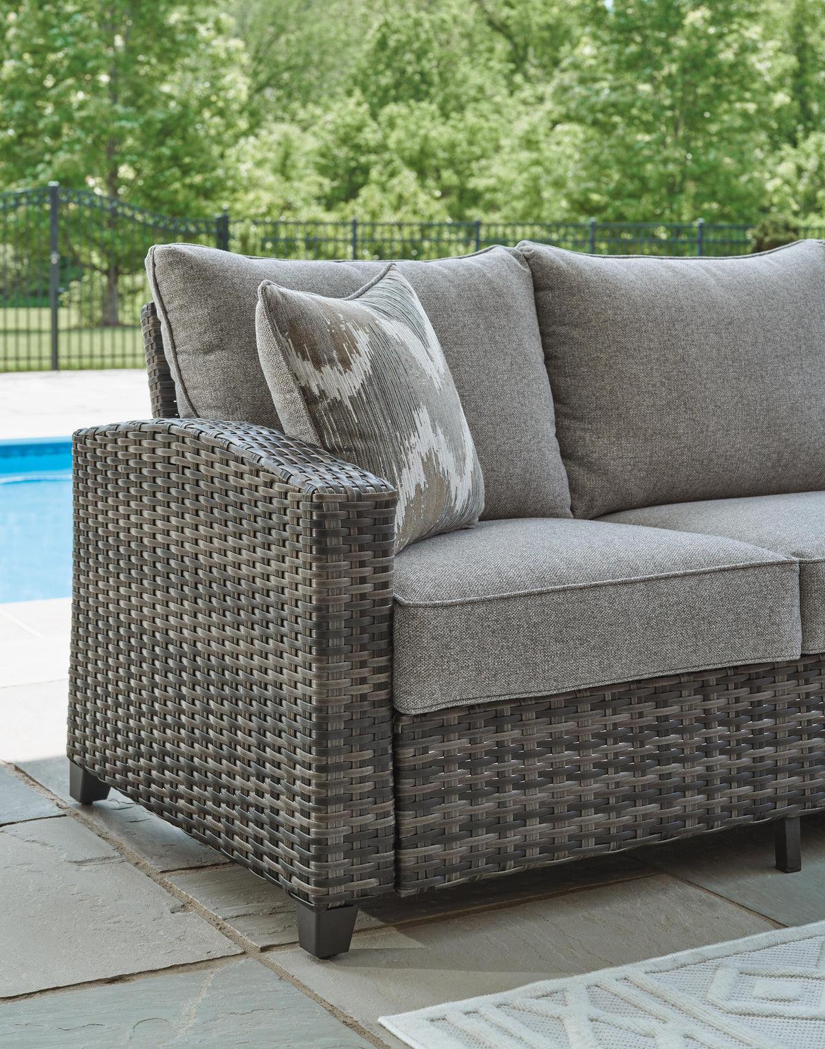 Oasis Court Outdoor Sofa/Chairs/Table Set (Set of 4) (P335-SI) - Image 7