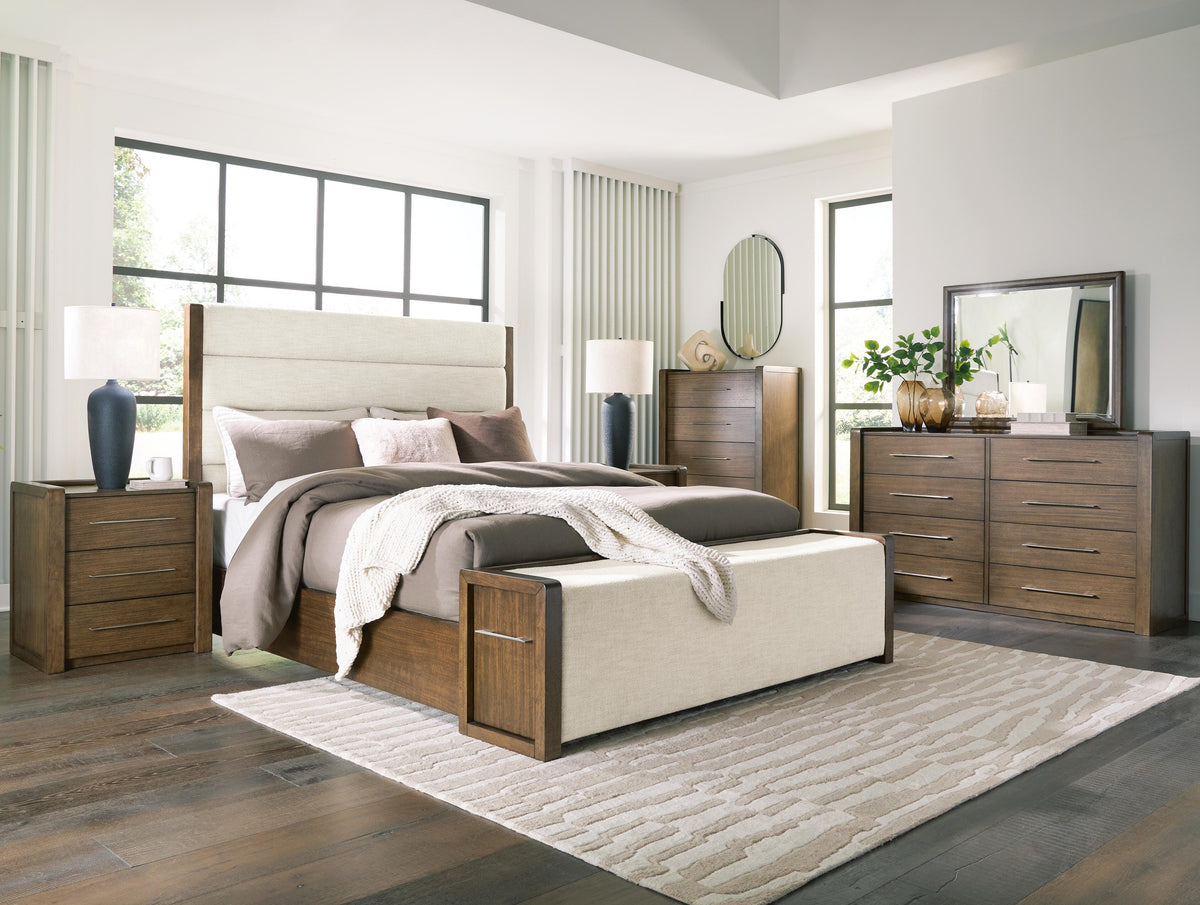 Marxmore Upholstered Storage Bed, Dresser and Mirror (B863-SI)