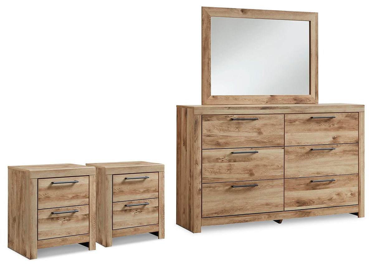 Hyanna Dresser, Mirror and 2 Nightstands (B1050-SI)
