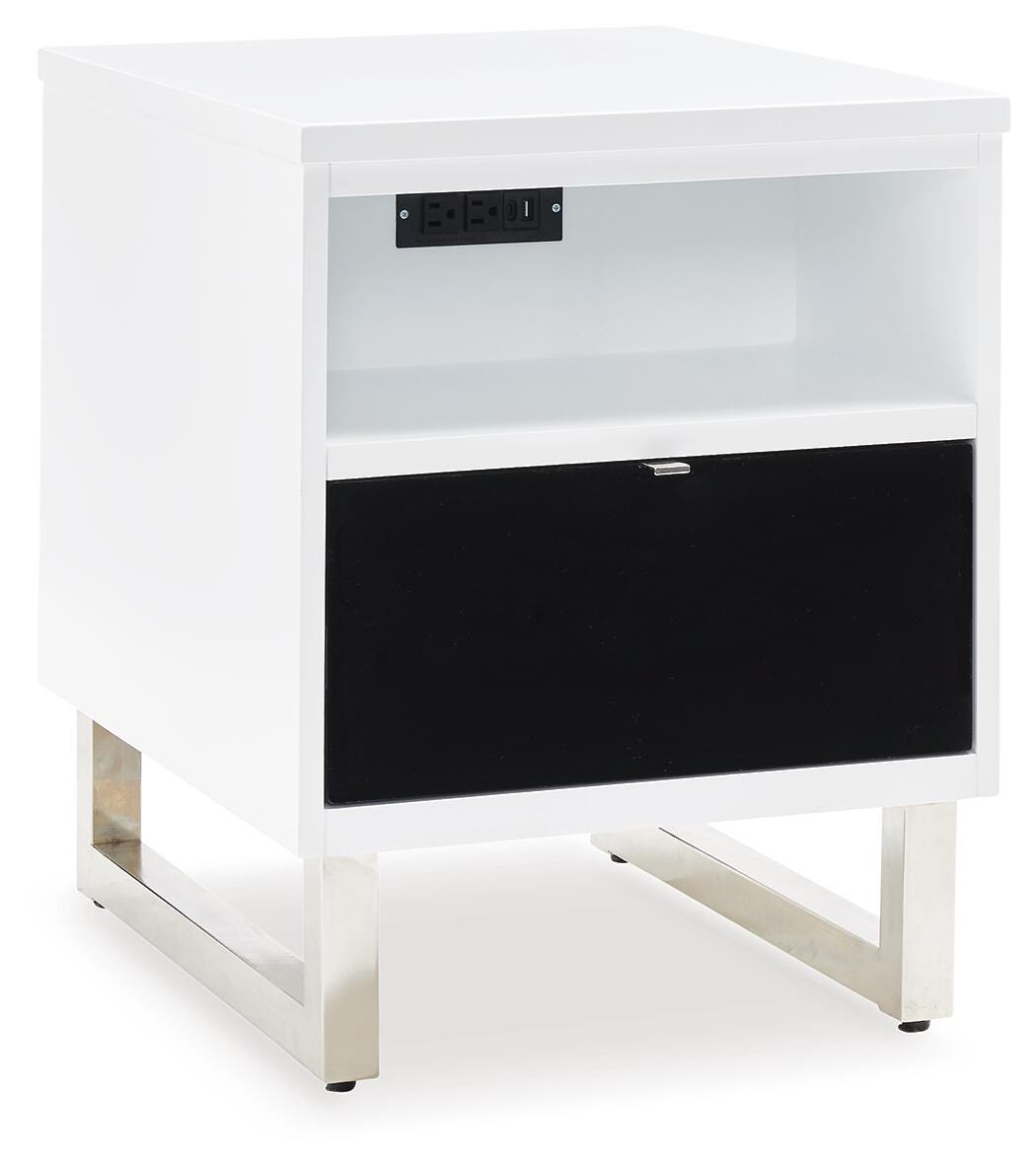 Gardoni Coffee Table and 2 Chairside End Tables - White/Black  (T756-SI) - Image 8