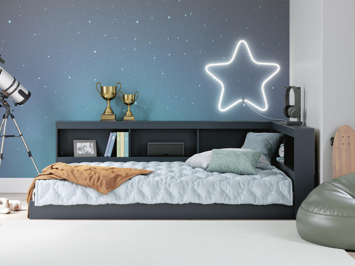 Simmenfort Bookcase Storage Bed (Youth) - Navy Blue  (EB1528-SI) - Image 8