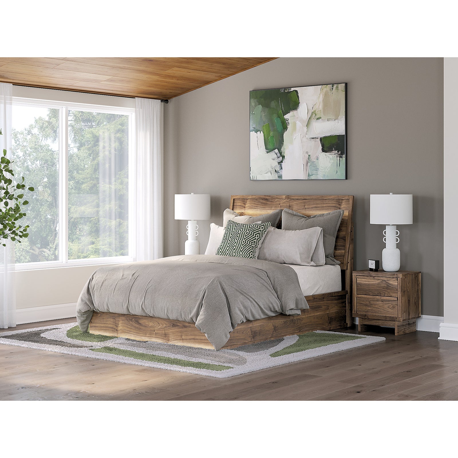 Chirason Queen Panel Bed, Dresser and Mirror (PCB3367-SI) - Image 16