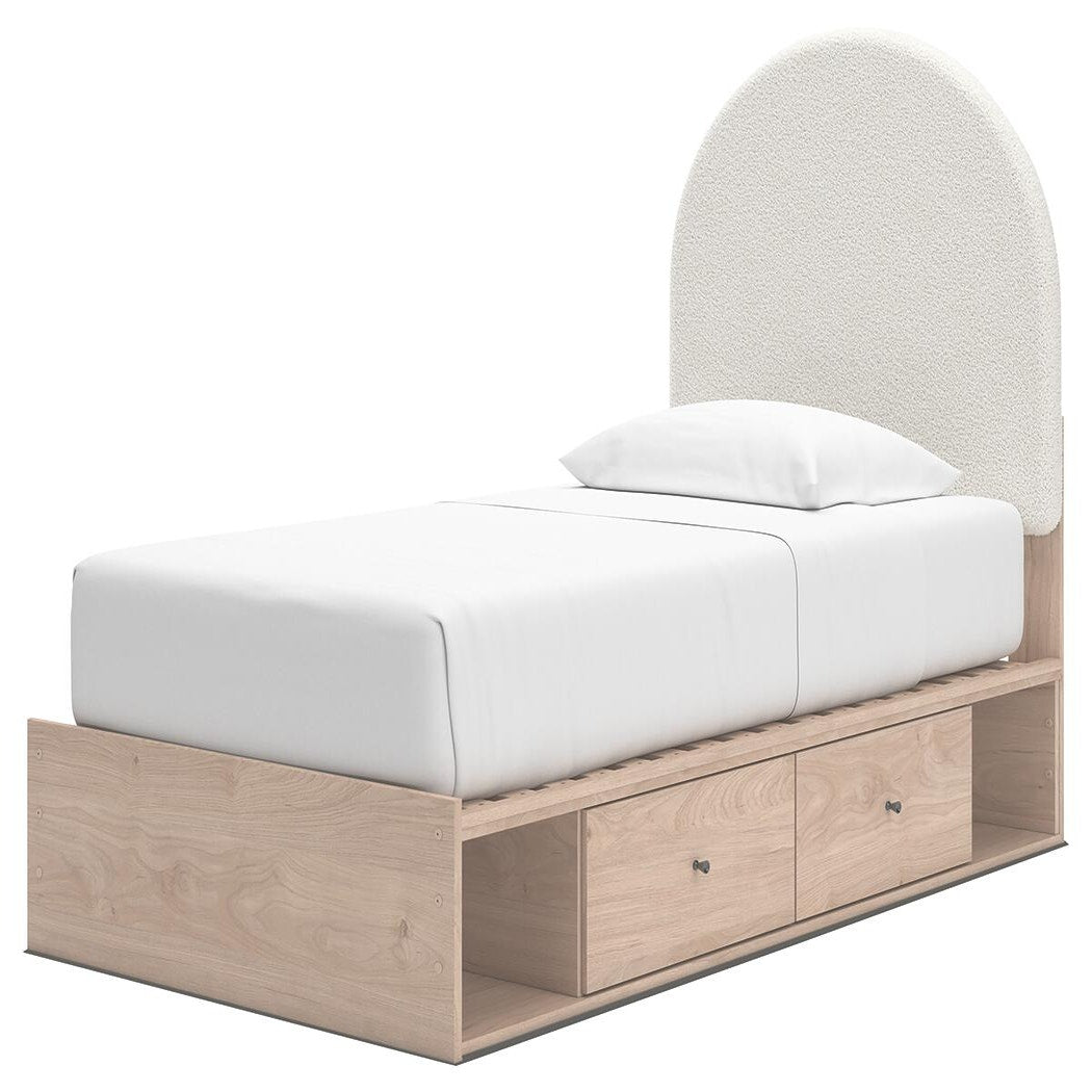 Arloster Twin Upholstered Panel Bed with Storage (PCB1566-SI) - Image 2