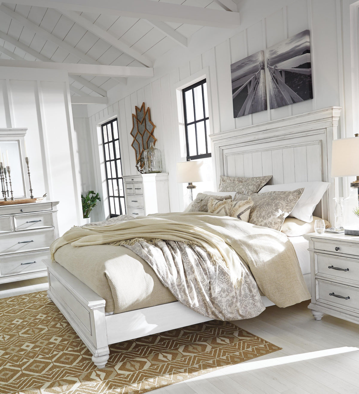 Kanwyn Panel Bed - Whitewash  (B777-SI) - Image 15