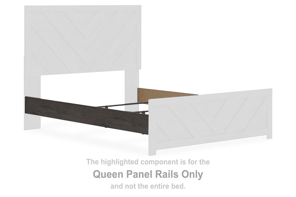 Prendonea Queen Panel Rails - Charcoal  (B3789-SI)