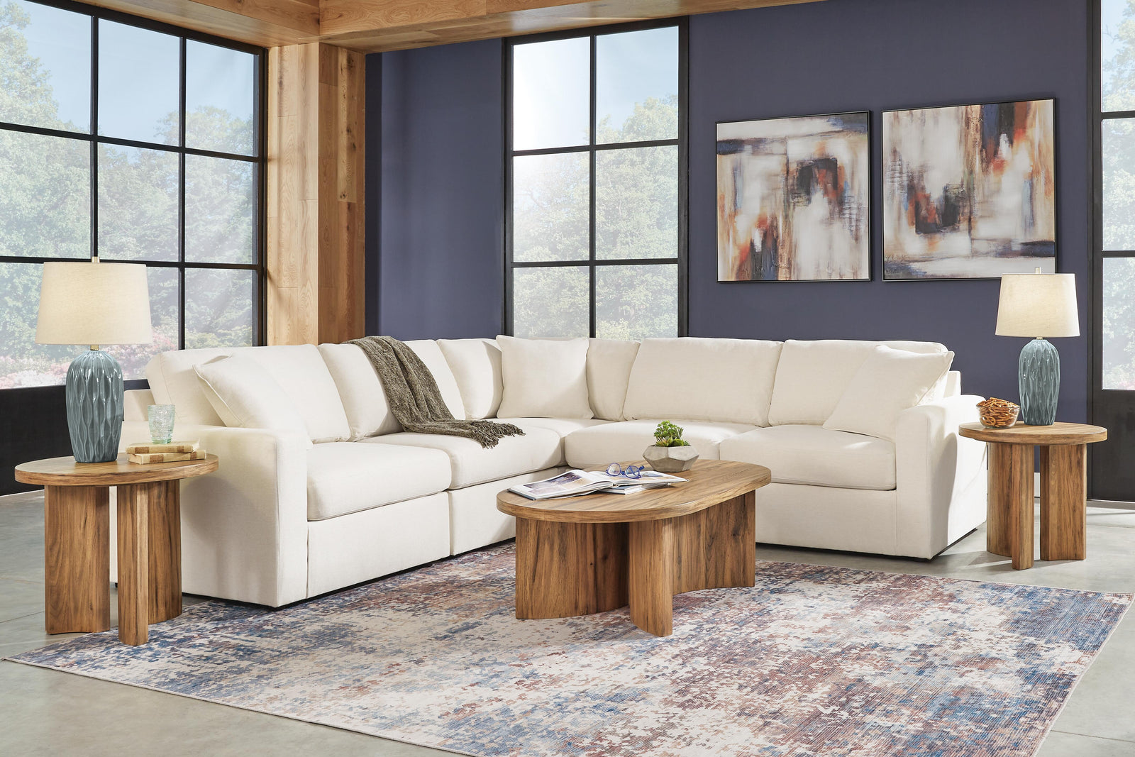 Modmax 5-Piece Sectional and Ottoman (92103-SI) - Image 8