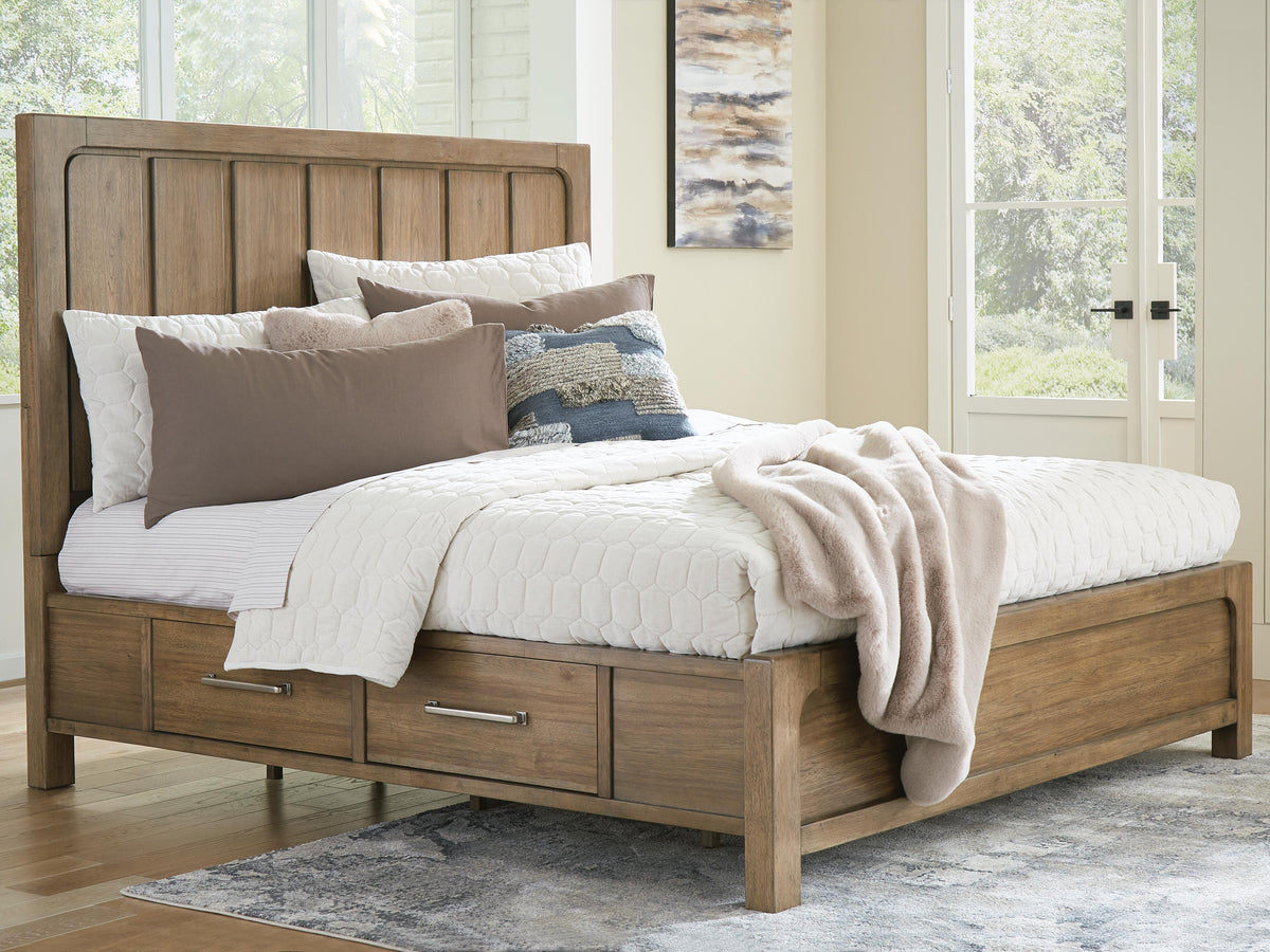 Cabalynn Panel Bed with Storage - Light Brown  (B974-SI) - Image 2