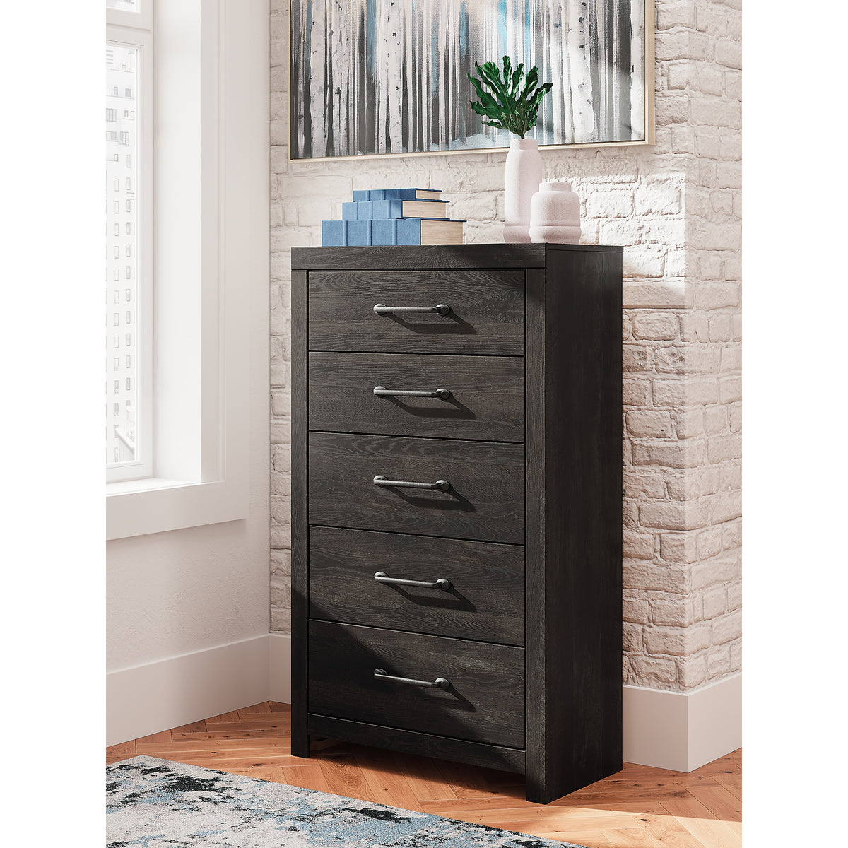 Hollivern Twin Panel Storage Bed, Dresser, Mirror and Chest (PCB2108-SI) - Image 24