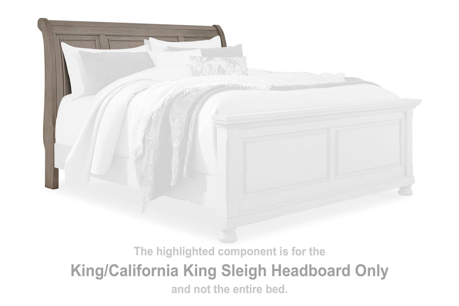 Lettner Sleigh Headboard - Light Gray  (B733-SI)