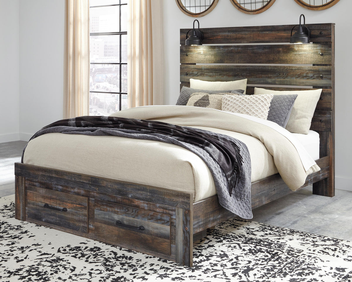 Drystan Panel Bed with 2 Storage Drawers - Multi  (B211-SI) - Image 2
