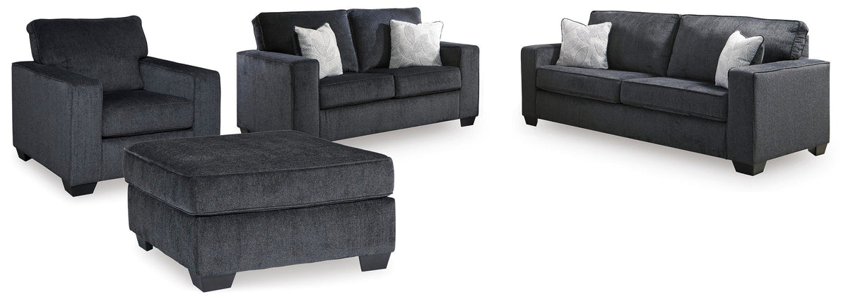 Altari Queen Sofa Sleeper, Loveseat, Chair and Oversized Ottoman (87213-SI)