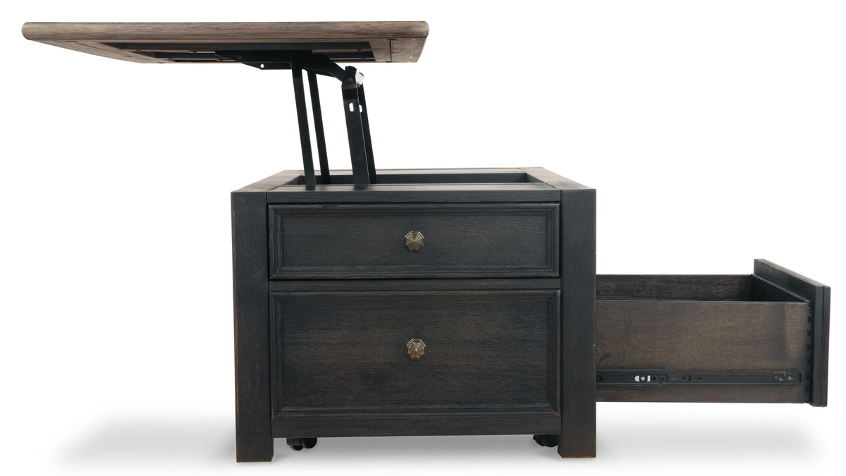 Tyler Creek Coffee Table with Lift Top - Grayish Brown/Black  (T736-SI) - Image 6